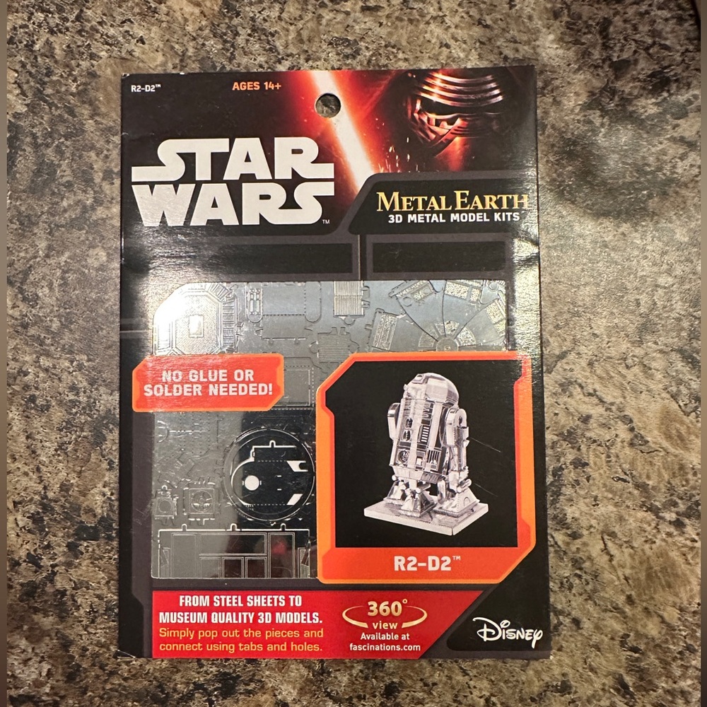 Star Wars R2-D2 Silver 3D Metal Model Kit